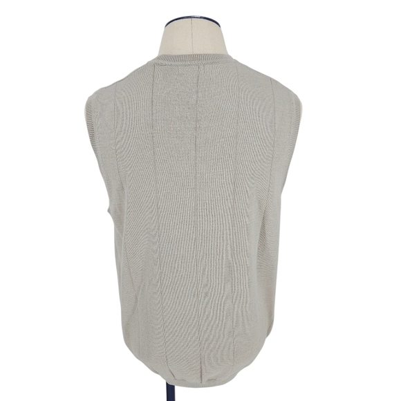 Van Heusen Sweater Vest Gray Sleeveless V Neck Lightweight Pullover Large - Picture 3 of 6